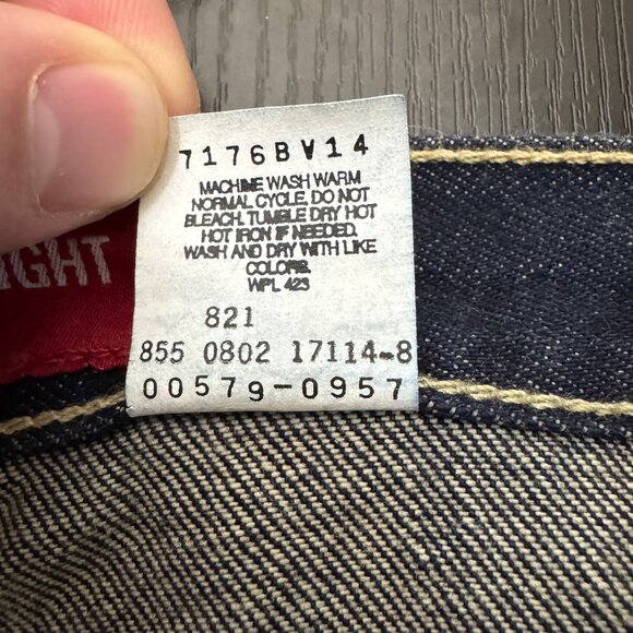 VTG Levi's 579 Jeans Men's 34x32 Dark Wash Baggy Straight Denim Skater Y2K 00s - Picture 4 of 12